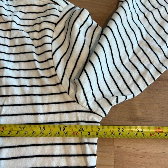 Marine Layer Double Knit Carter Henlet Medium in White Black Stripe - Picture 6 of 8